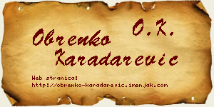 Obrenko Karadarević vizit kartica